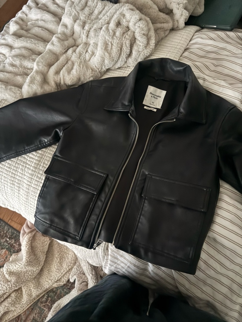 Abercrombie & Fitch Women’s Vegan Leather Zip Jacket